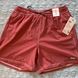 Saxx Swim Shorts “Oh Boy” Medium 5” in Desert Red (NWT – Never even tried on)